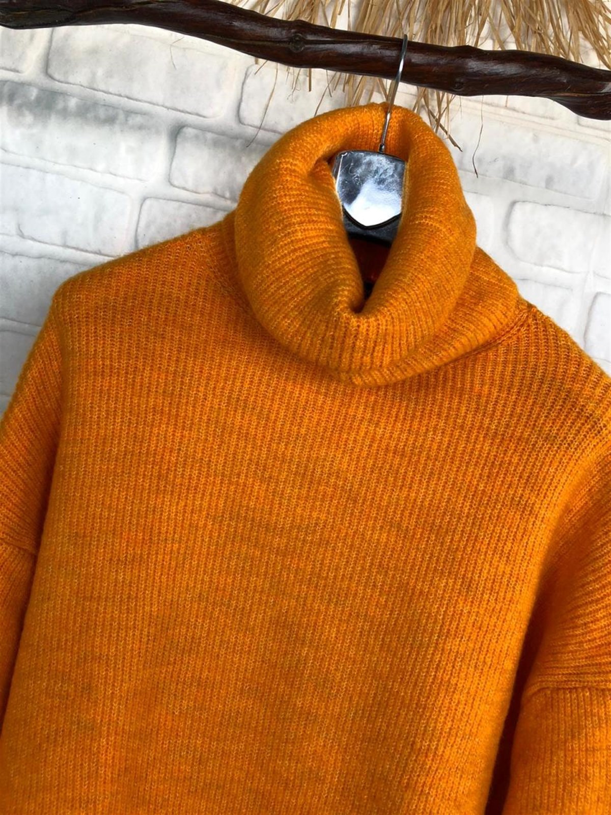 Boğazlı Salaş Tunik Kazak (ORANJ)