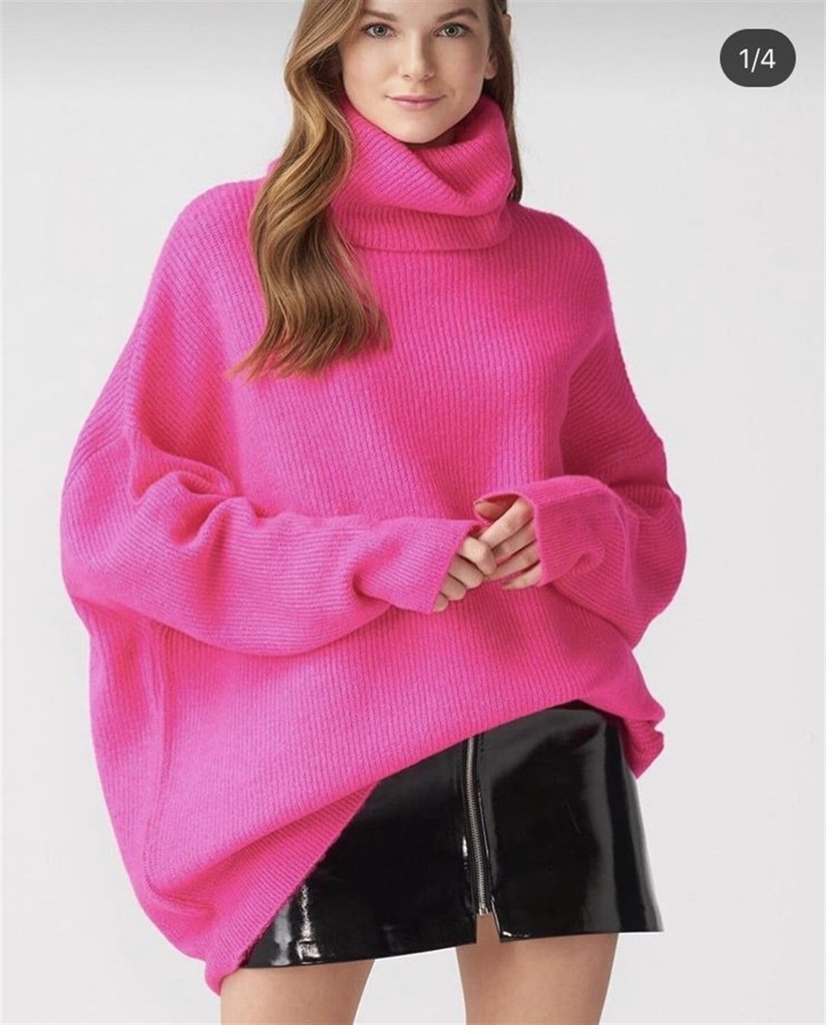 Boğazlı Salaş Tunik Kazak (PEMBE & EKRU)