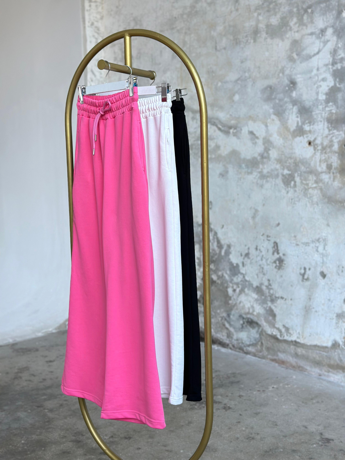Bol Paça Yüksek Bel Pantolon (Pembe)