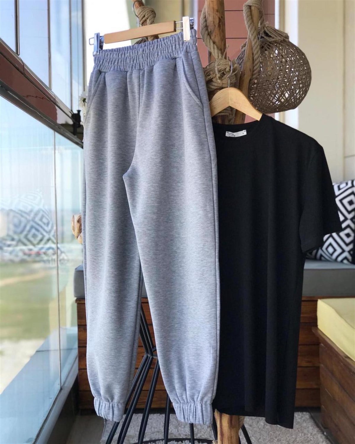 Boyfriend Model Eşofman Salaş Pantolon (GRİ)