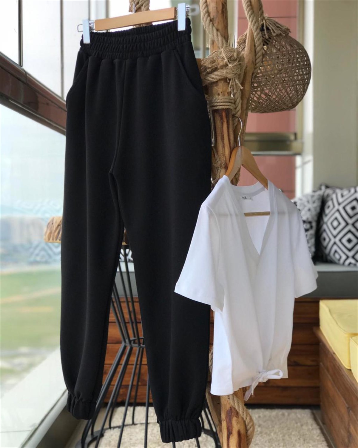 Boyfriend Model Eşofman Salaş Pantolon  (SİYAH)