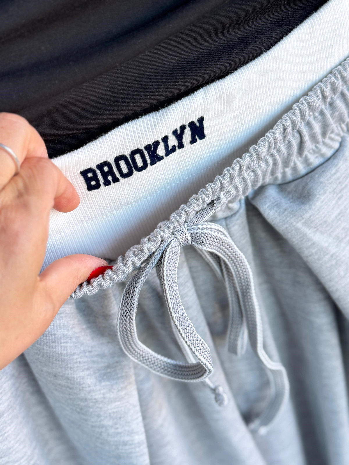 Brooklyn Yazı Baskılı Pantolon (Gri)