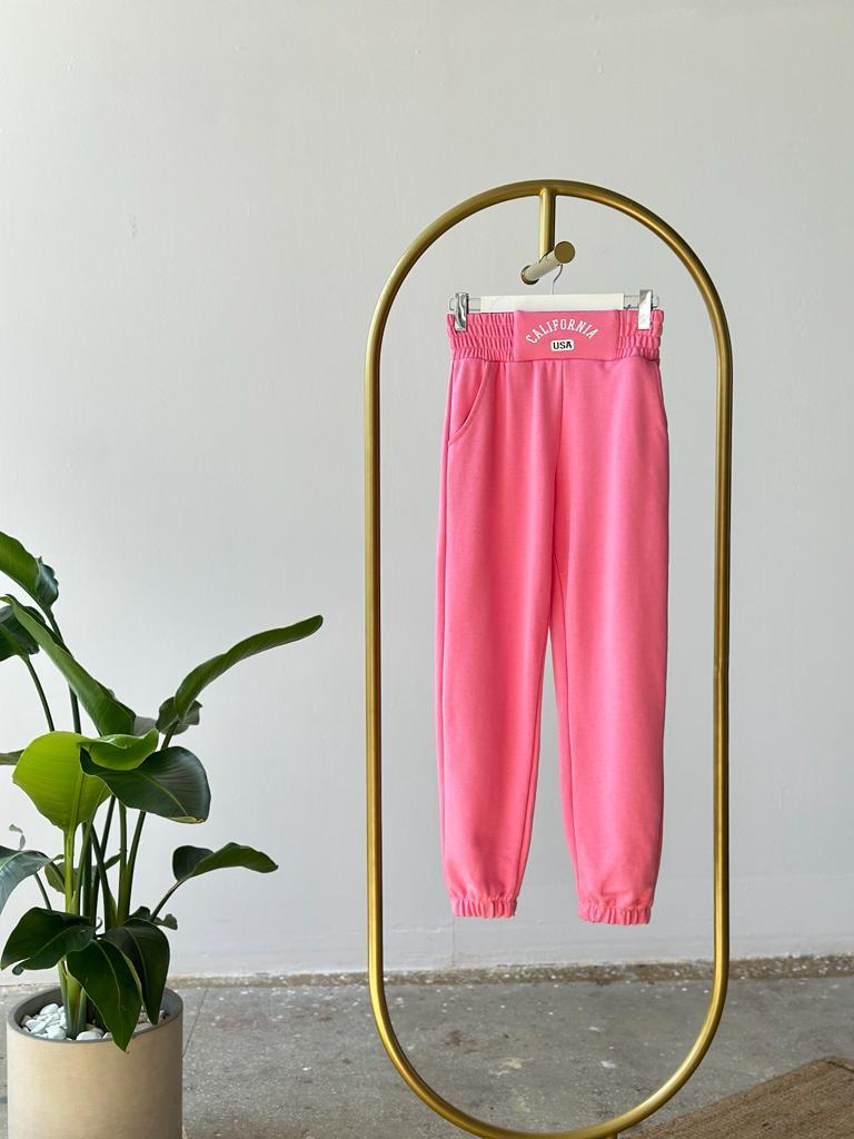 Calıfornıa Yazı Baskılı Takım (Pembe)