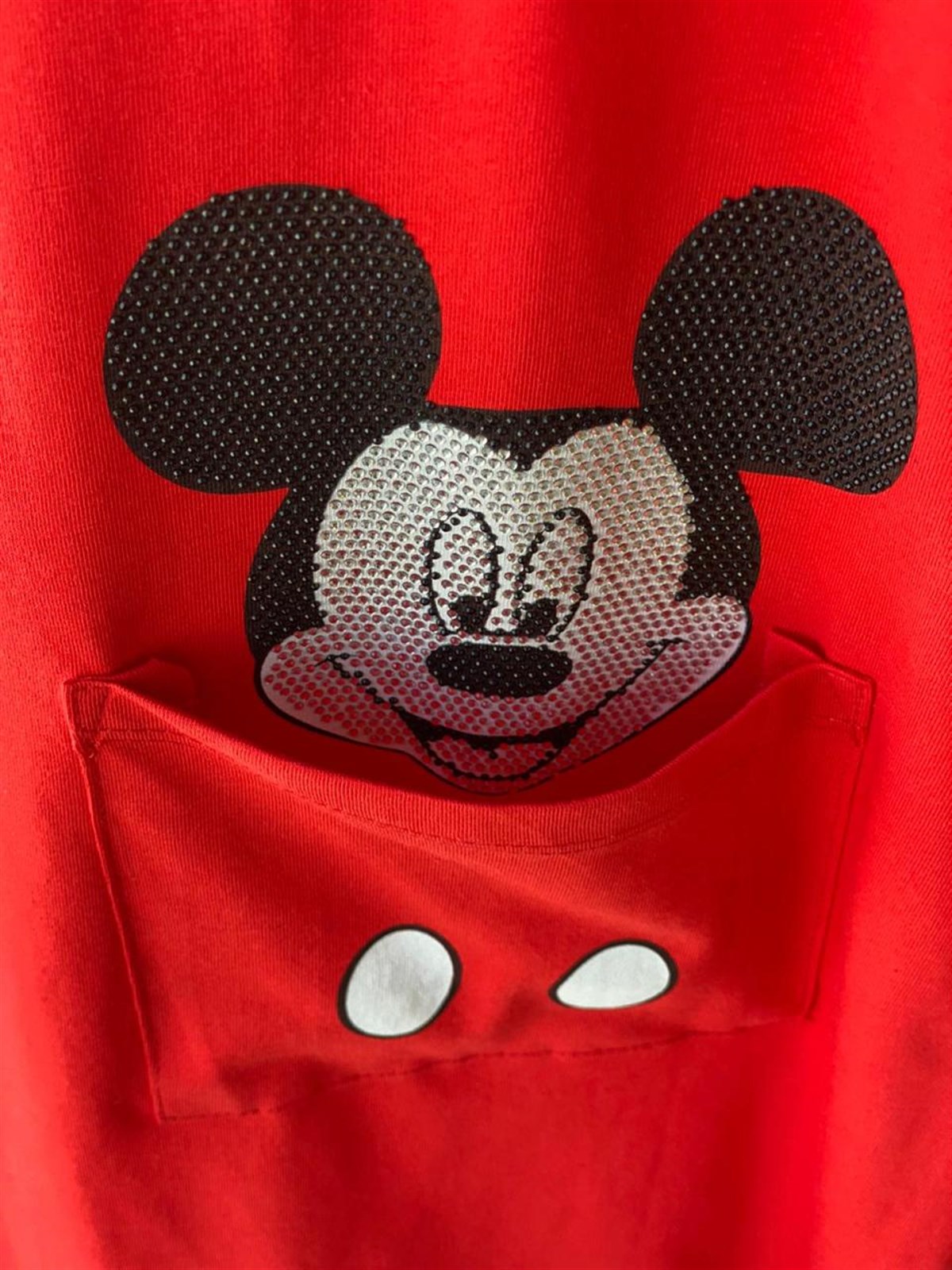 Cebi Mickey Mouse Taş Detaylı Tunik Tshirt (KIRMIZI)