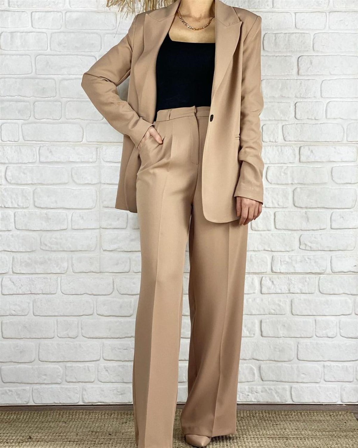 Ceket ve Pazazzo Pantolon Takım (CAMEL)