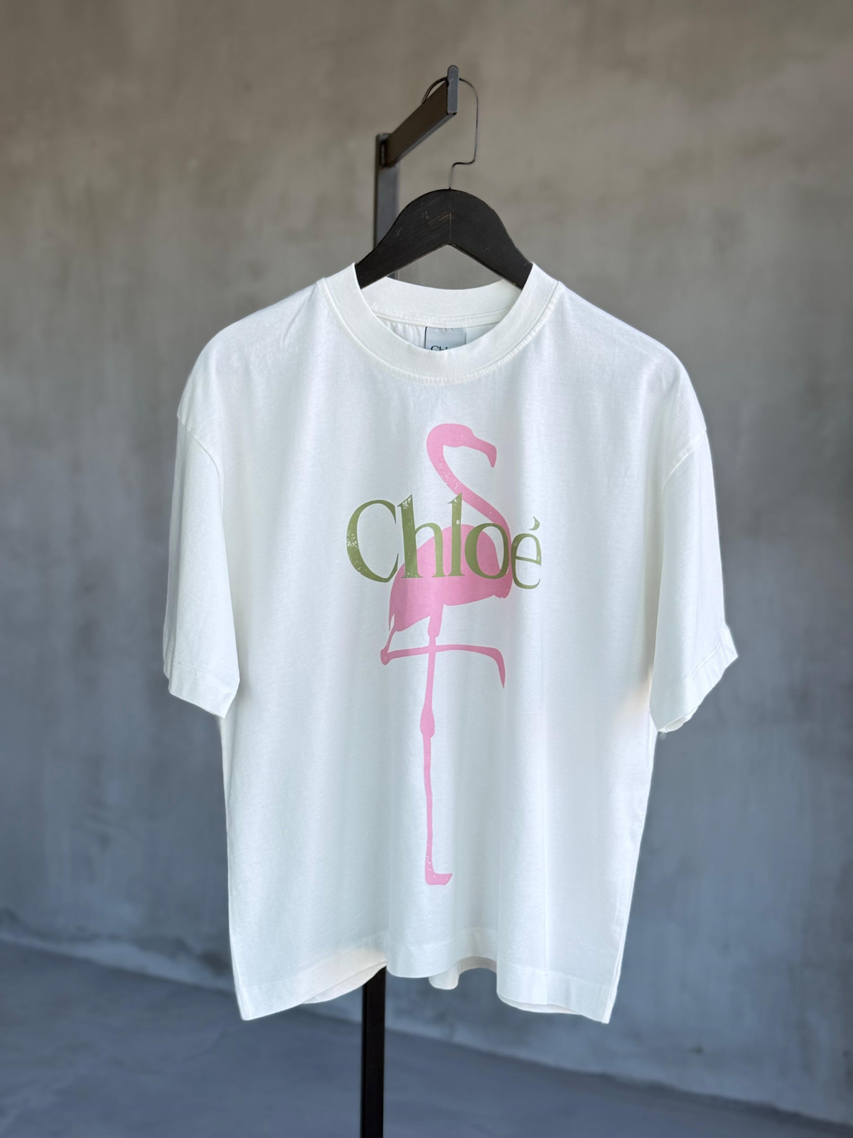 Chloe Yazılı Oversize Tişört (Beyaz)
