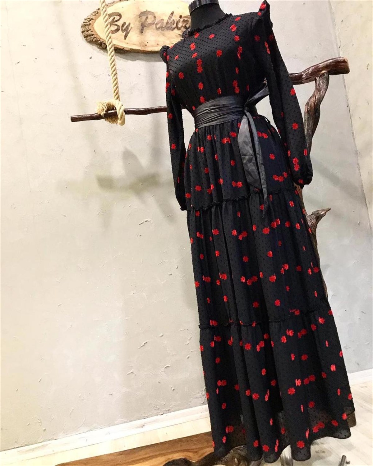 Çiçek Desenli Maxi Boy Elbise