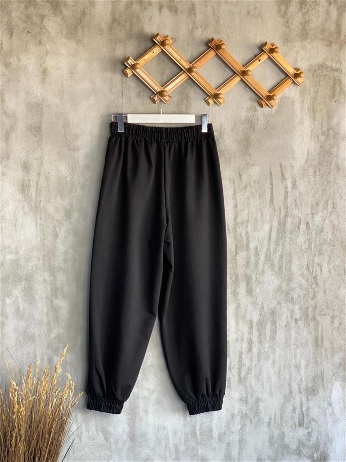 Çıtçıt Yırtmaçlı Salaş Pantolon (Siyah)