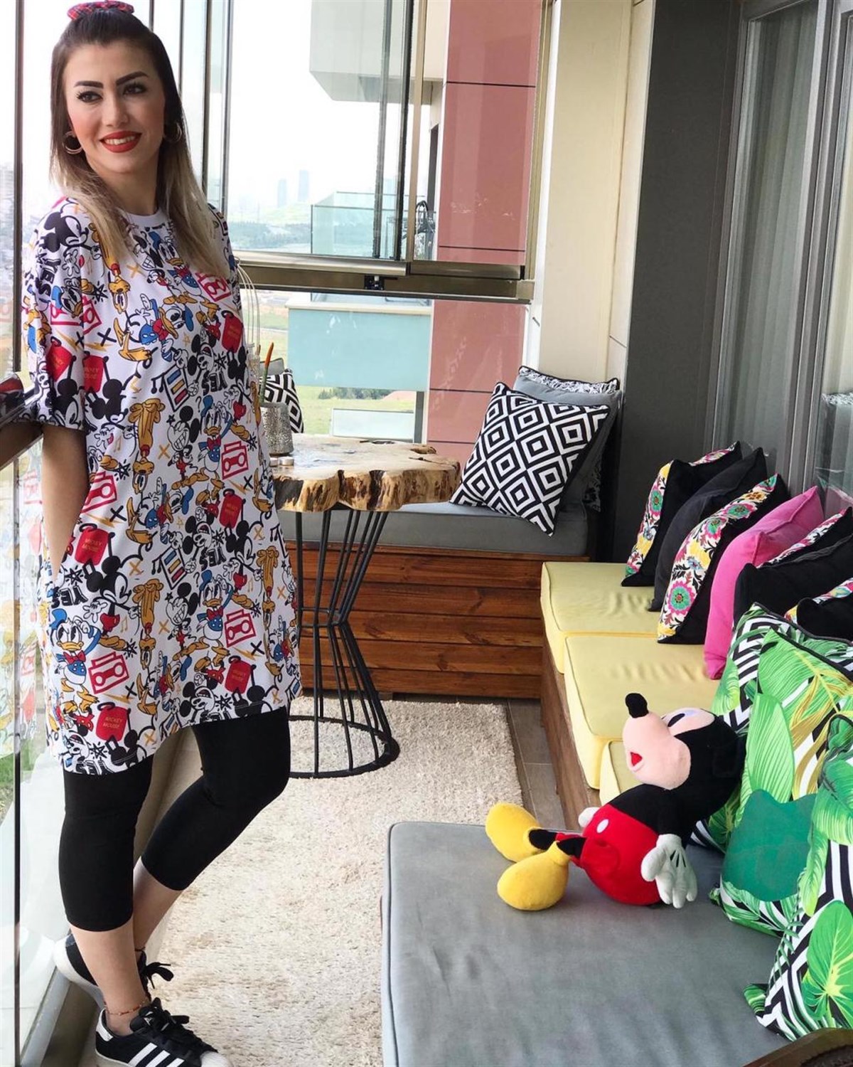 Çoklu Mickey Tunik Elbise