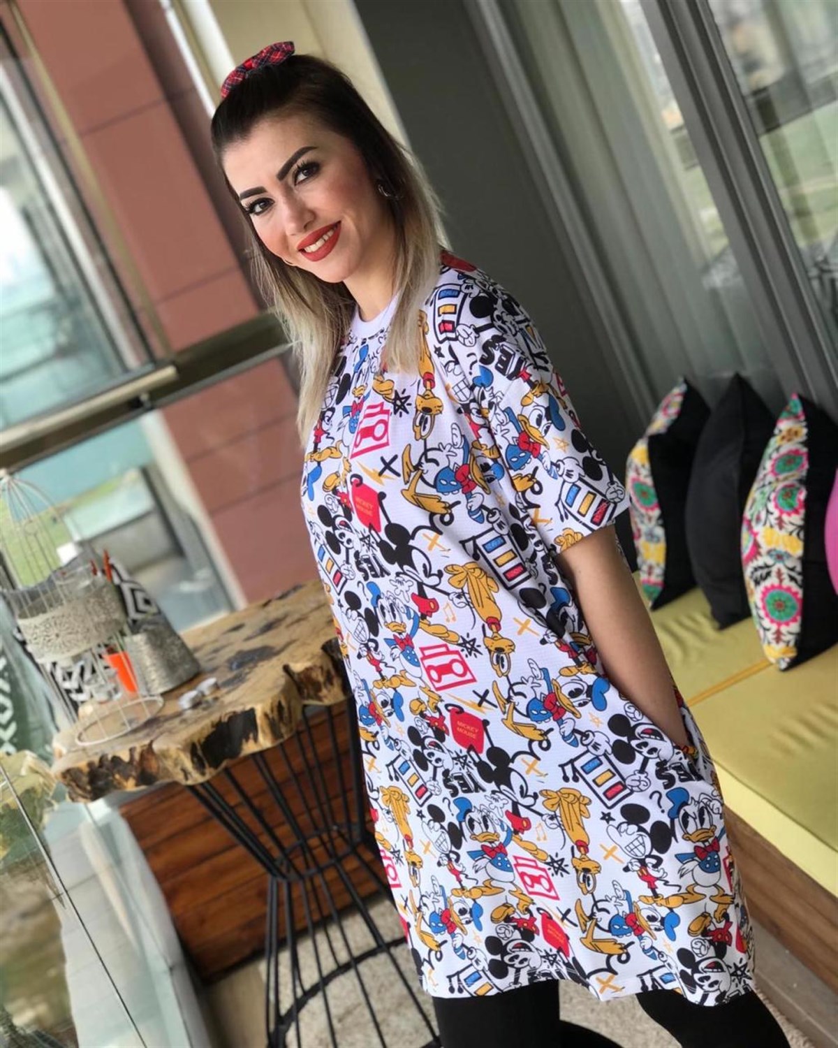 Çoklu Mickey Tunik Elbise