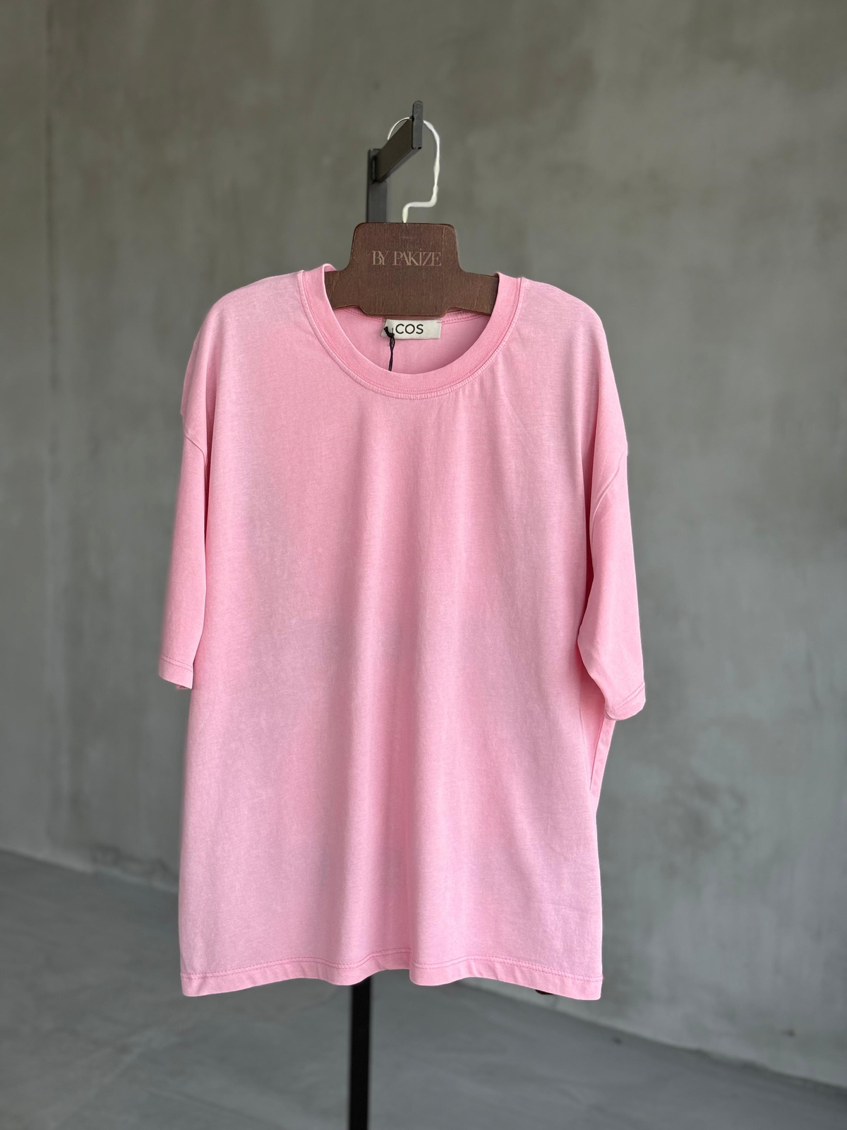Cos Taş Yıkama Tişört (Pembe)