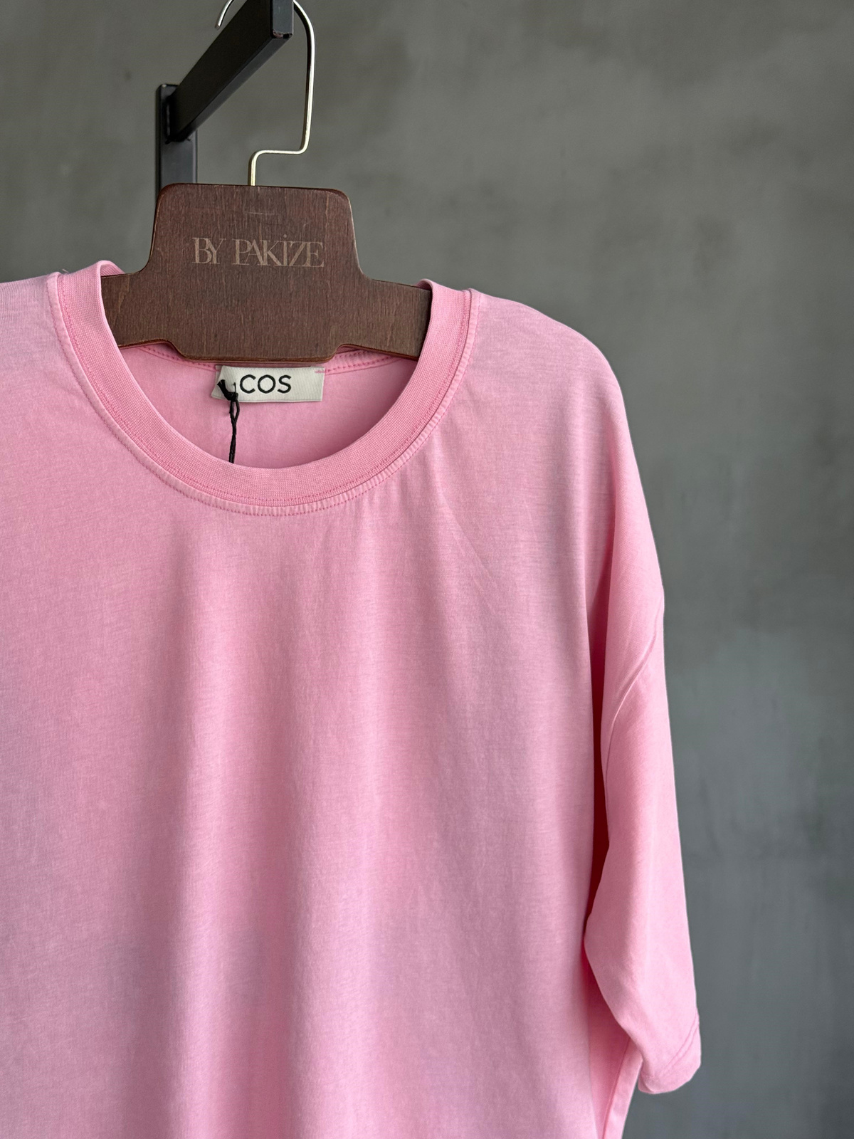Cos Taş Yıkama Tişört (Pembe)