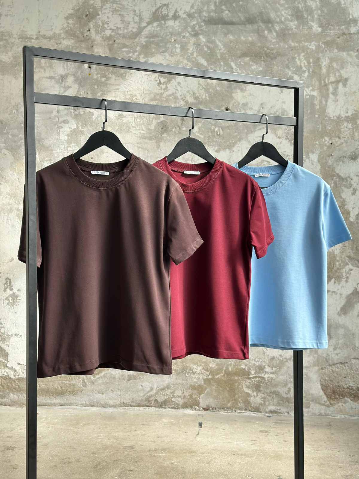 Dilvin Basic Tişört (Kahve/Bordo/Bebe Mavisi)