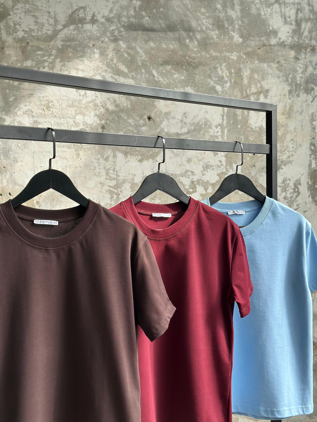 Dilvin Basic Tişört (Kahve/Bordo/Bebe Mavisi)