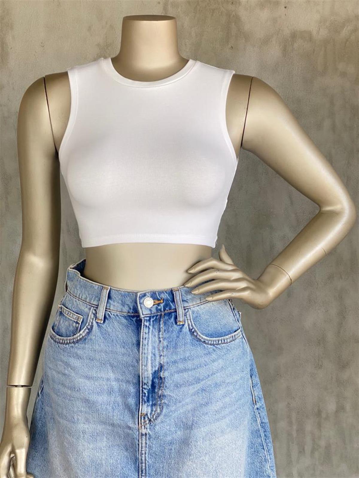 Dilvin Crop Top (Beyaz/Siyah/Bej)