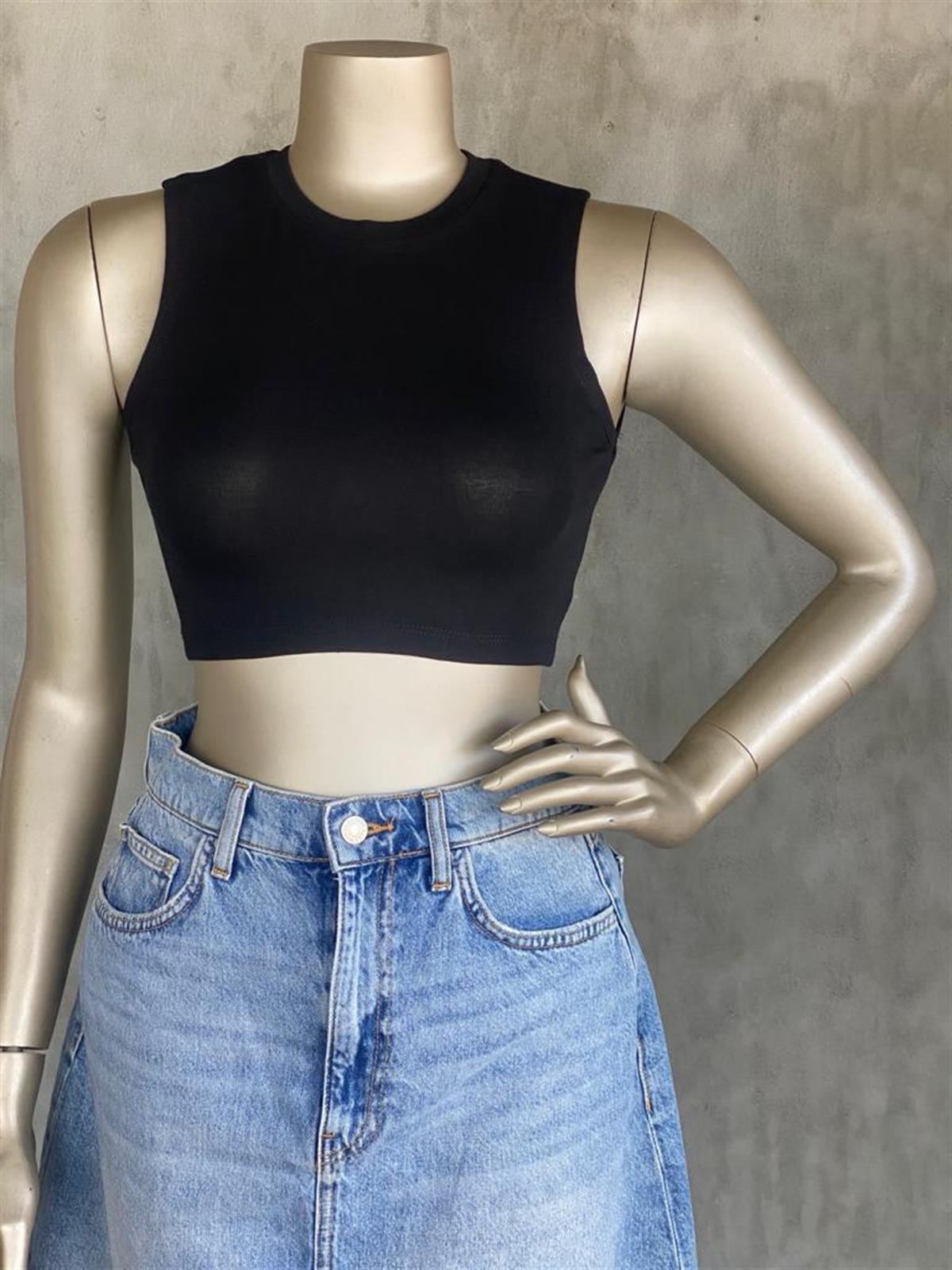 Dilvin Crop Top (Beyaz/Siyah/Bej)