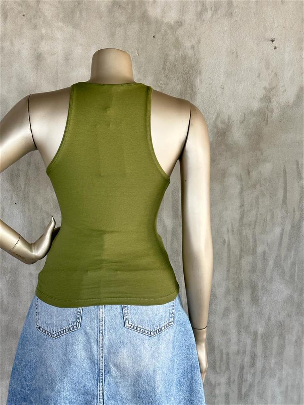 Dilvin Halter Yaka Crop (Asker Yeşili)