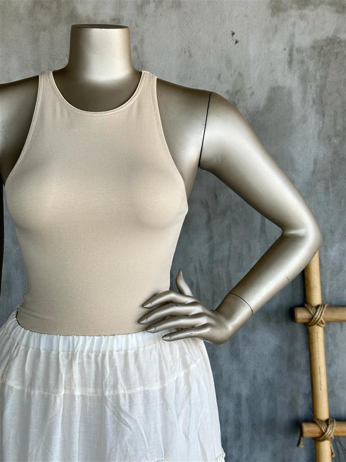 Dilvin Halter Yaka Crop (Bej)