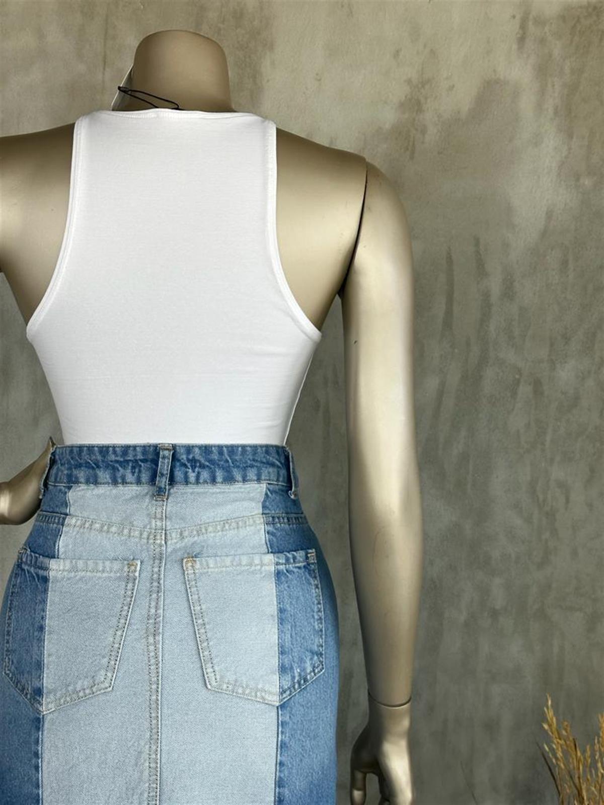Dilvin Halter Yaka Crop (Beyaz)