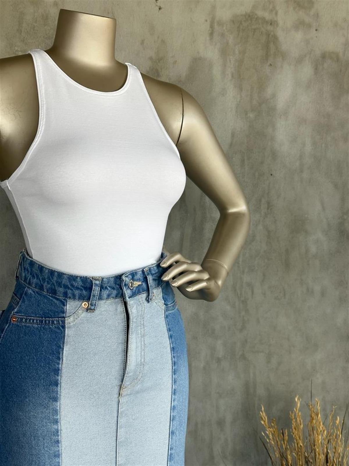 Dilvin Halter Yaka Crop (Beyaz)