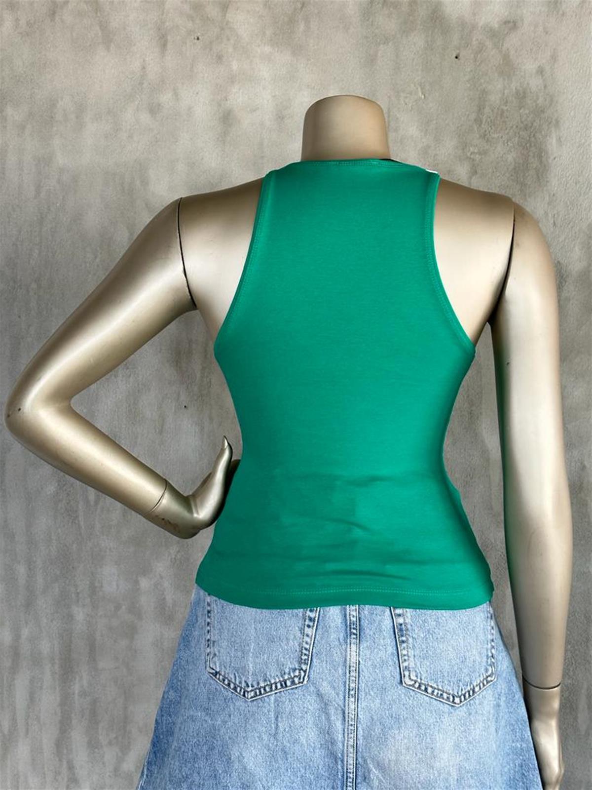 Dilvin Halter Yaka Crop (Koyu Yeşil)