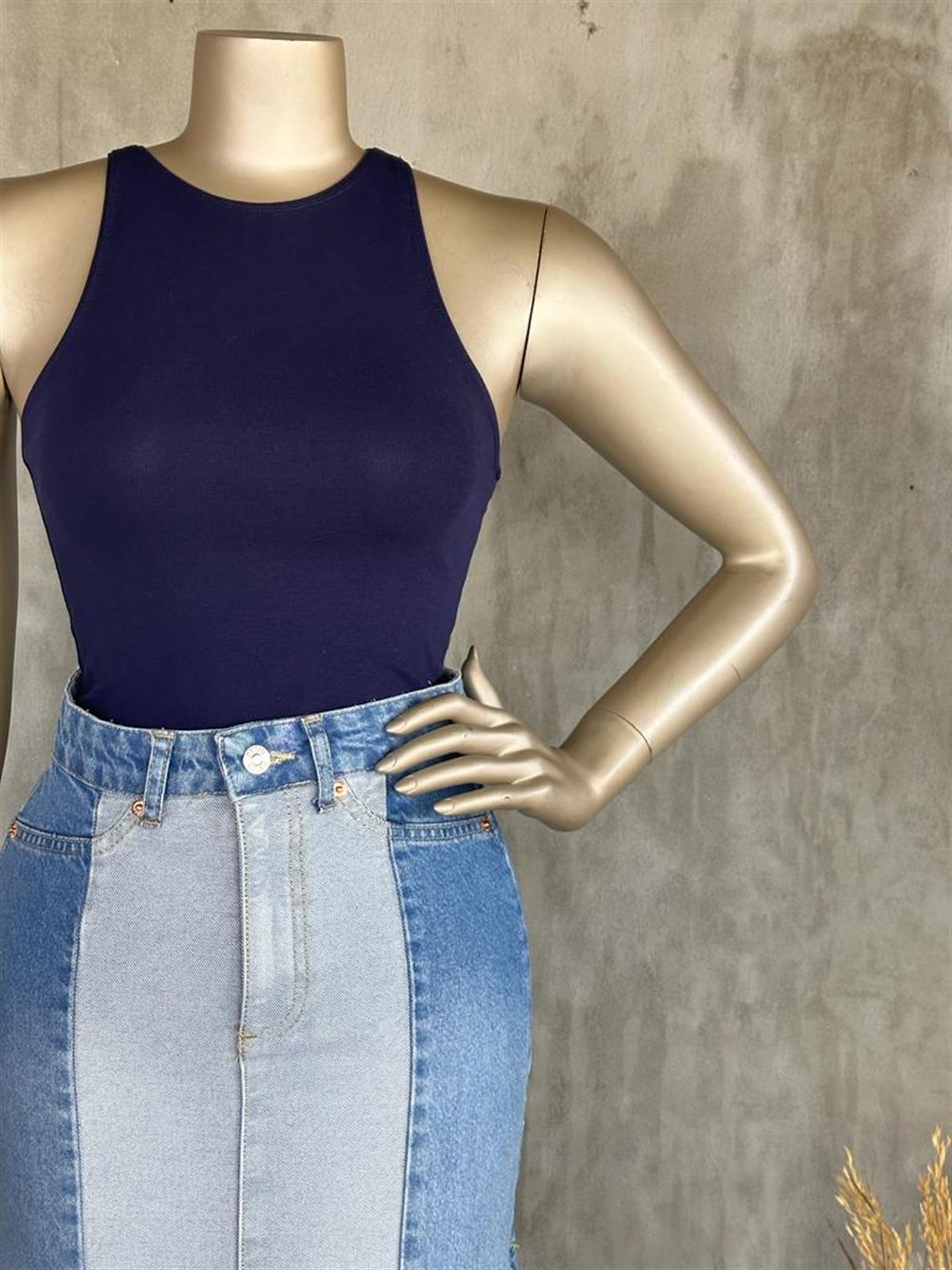 Dilvin Halter Yaka Crop (Lacivert)