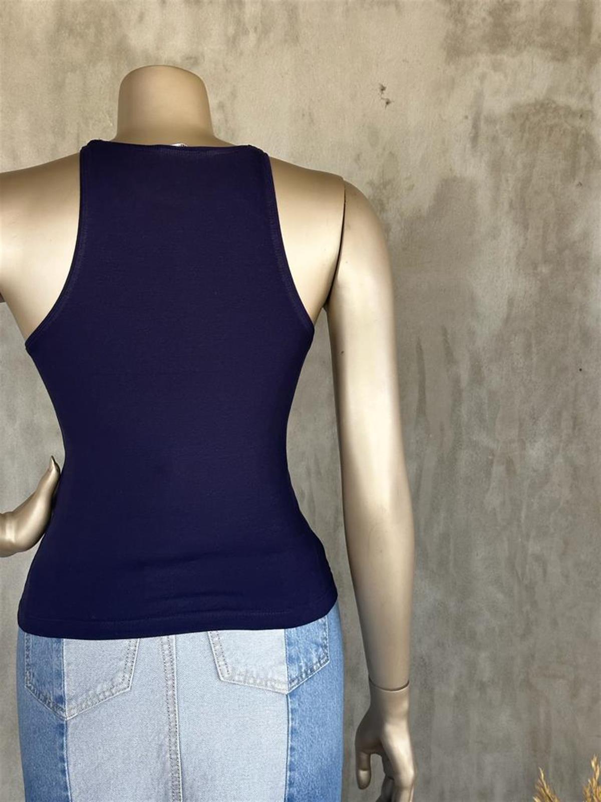 Dilvin Halter Yaka Crop (Lacivert)