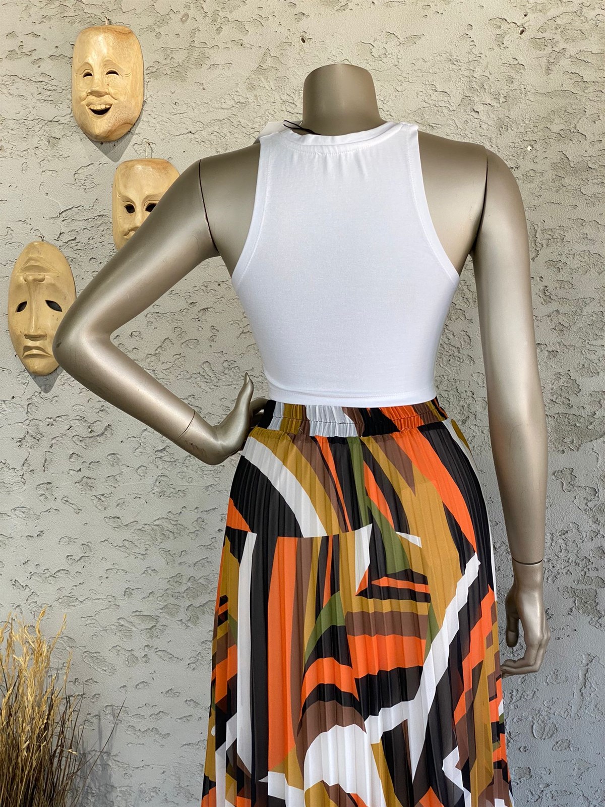 Düğümlü Crop Top (Beyaz)