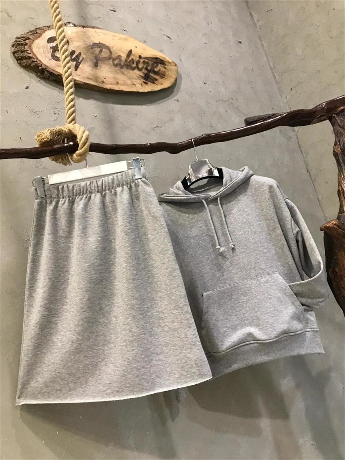 Etekli Sweat Takım (GRİ)