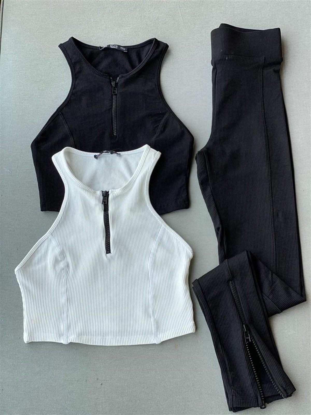 Fitilli Fermuar Detaylı Crop (EKRU)