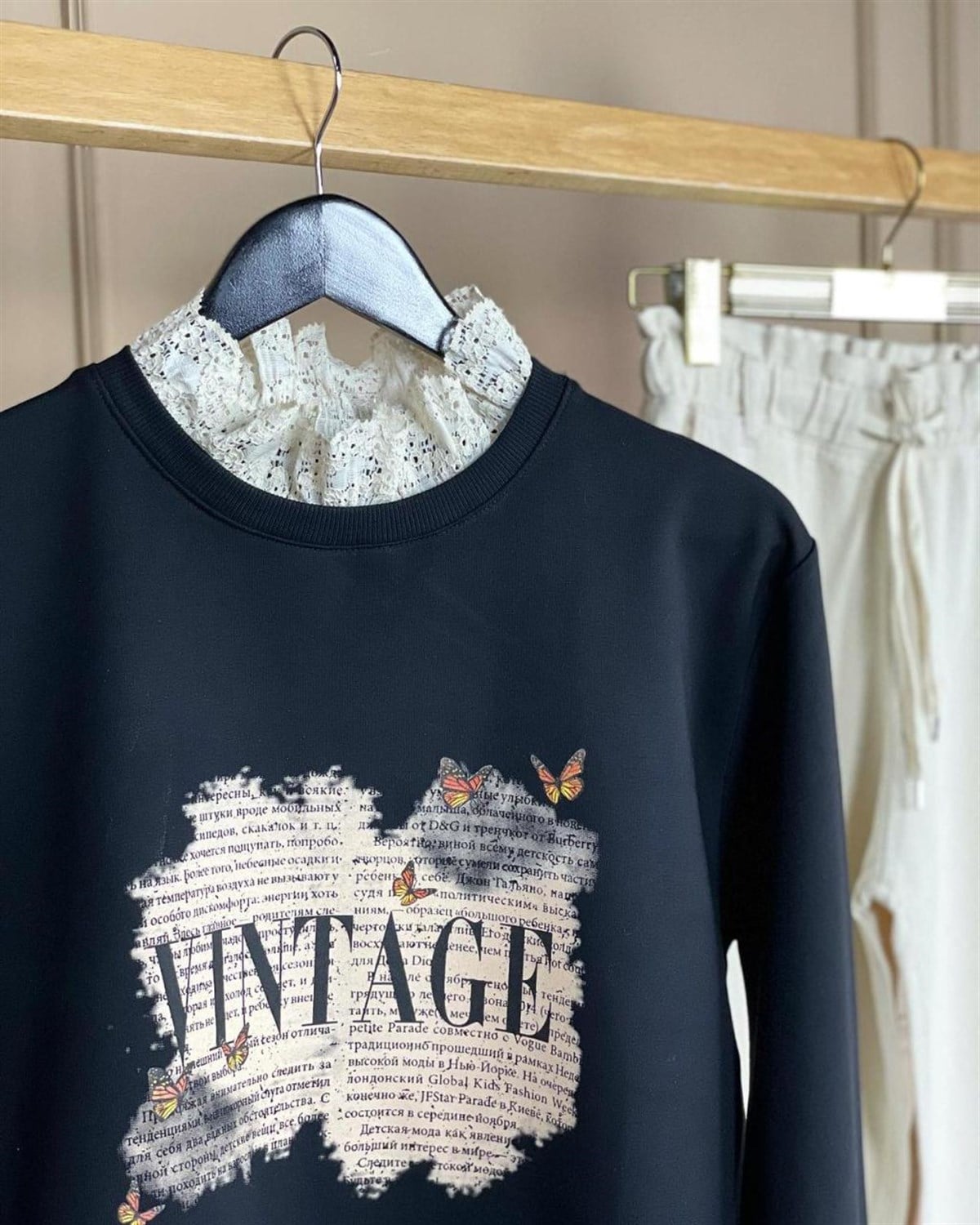 Gabardin Kumaş Beli Lastikli Pantolon