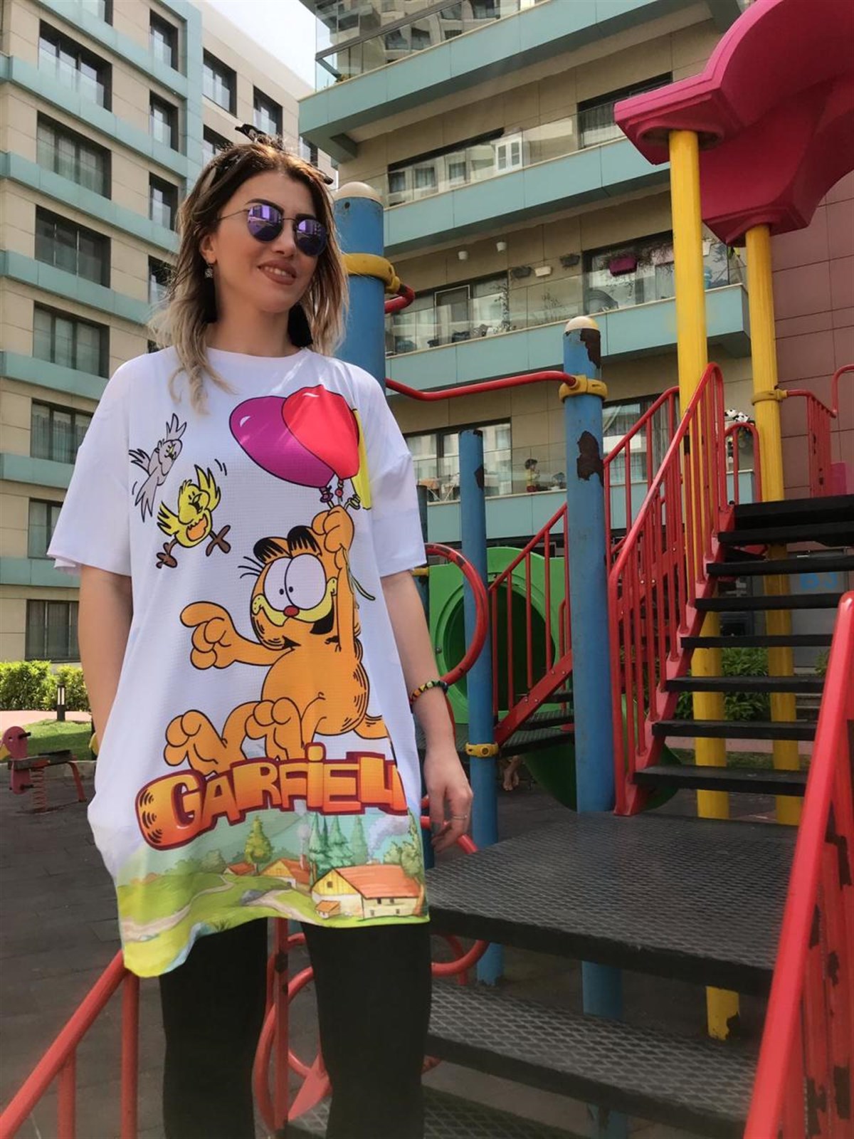 Garfield Desen Tunik Elbise
