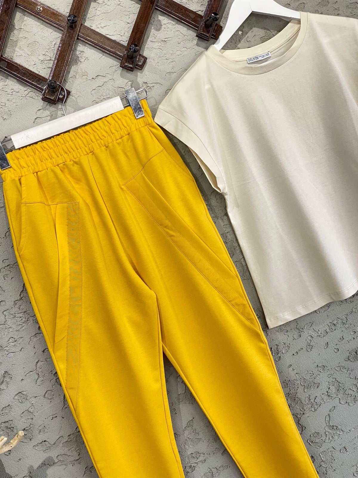 Garnili Tasarım Model Cepli Pantolon (Hardal Sarı)