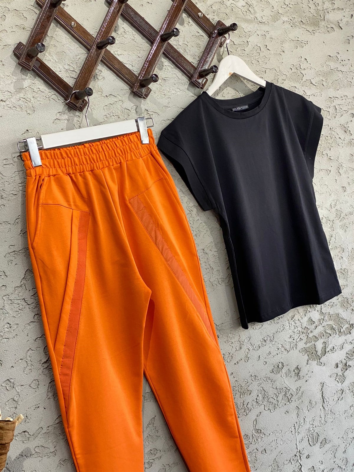 Garnili Tasarım Model Cepli Pantolon (Oranj)
