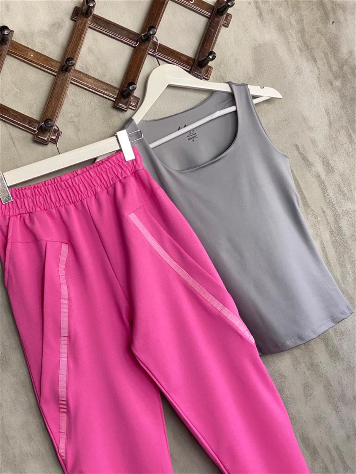 Garnili Tasarım Model Cepli Pantolon (Pembe)