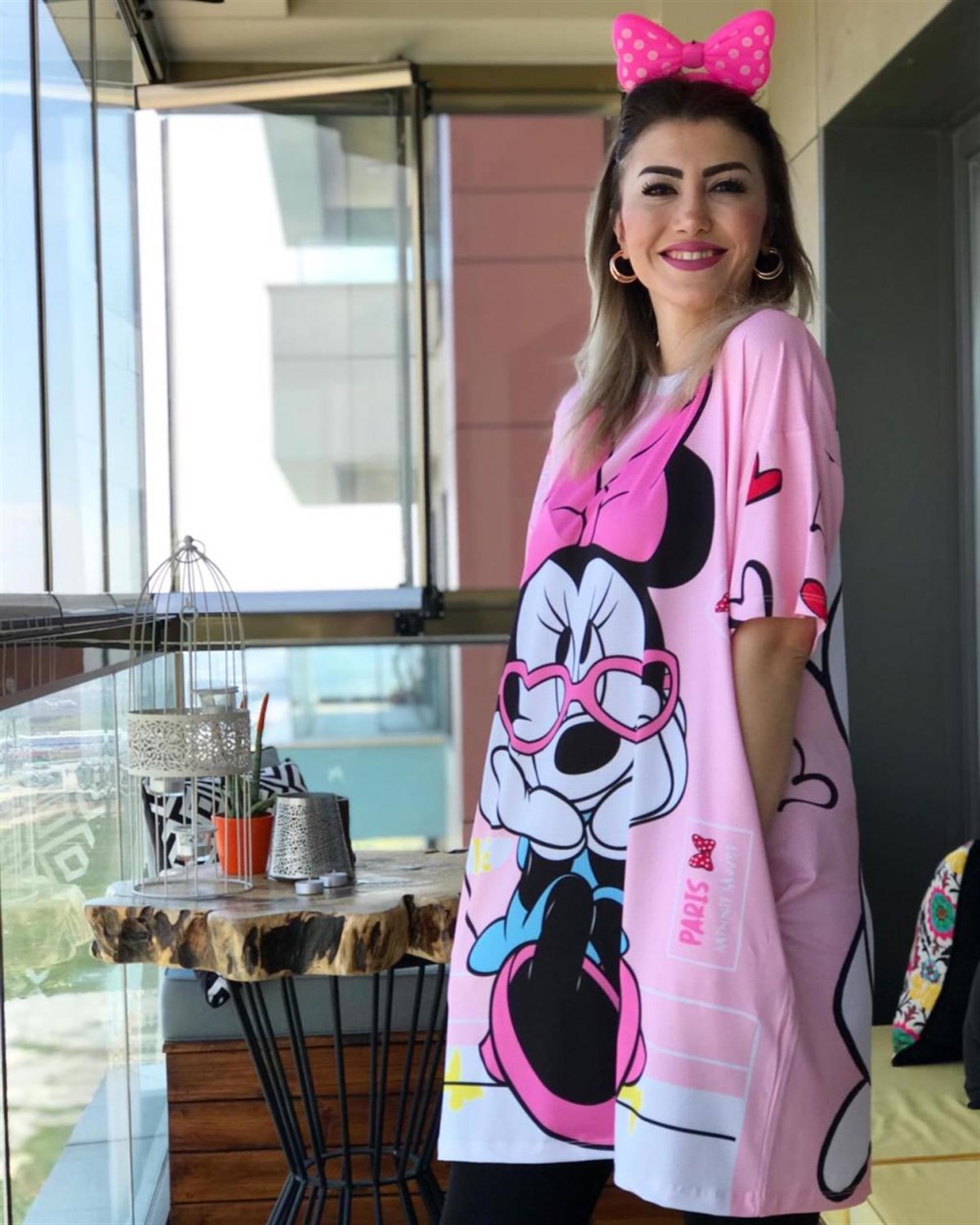 Gözlüklü Mickey Tunik Elbise
