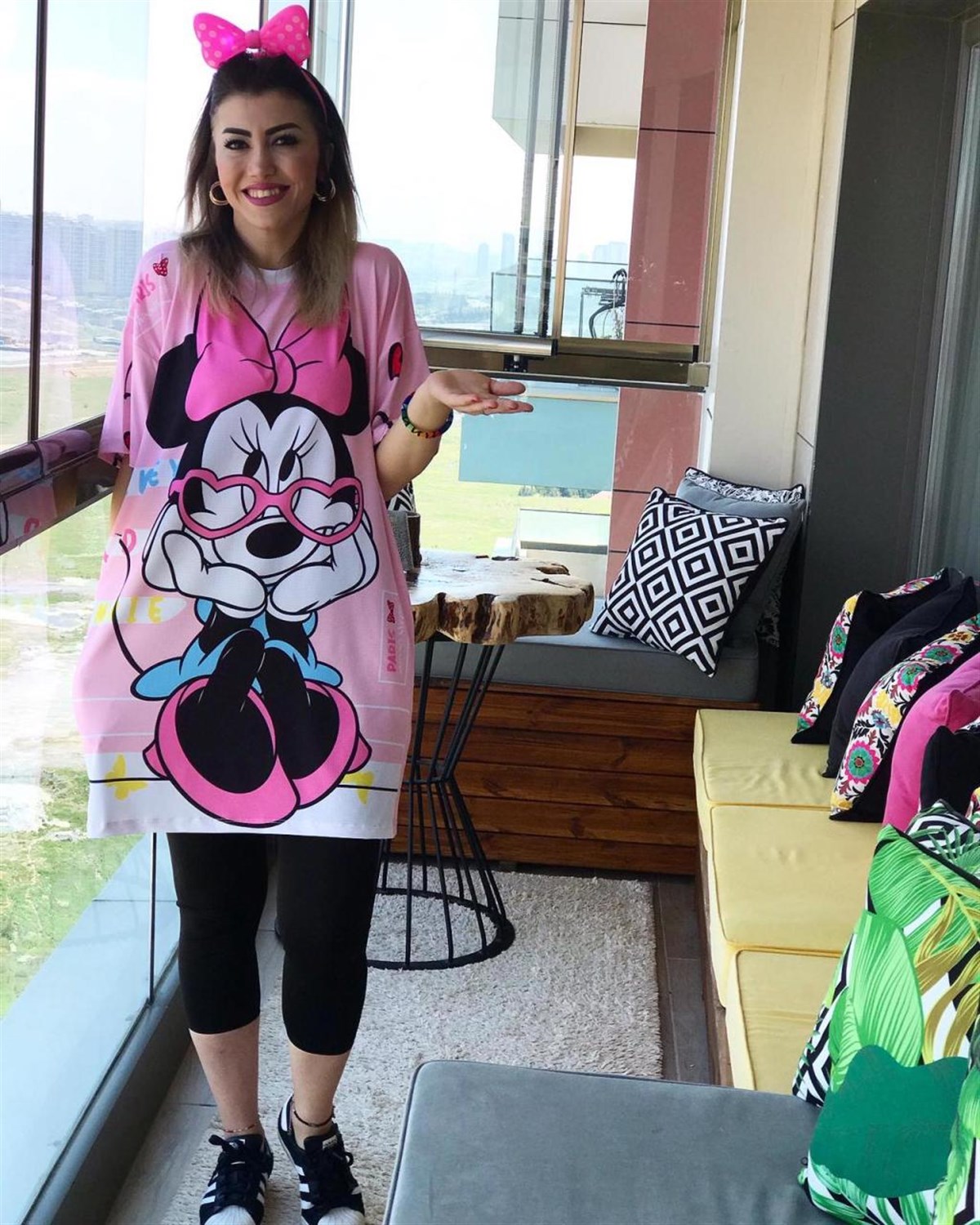 Gözlüklü Mickey Tunik Elbise