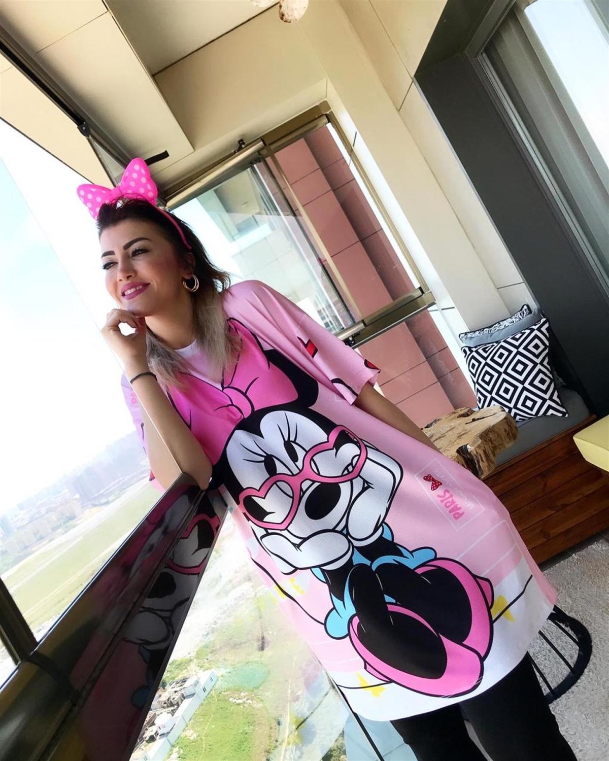 Gözlüklü Mickey Tunik Elbise
