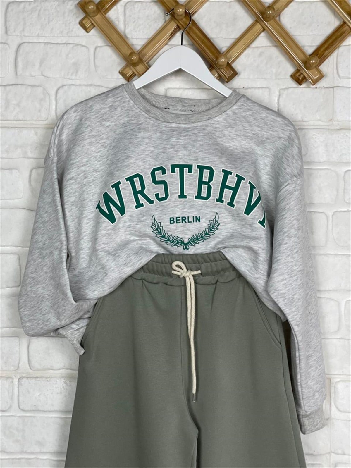 İkiiplik Kumaş İçi Şardonlu Sweatshirt (GRİ)