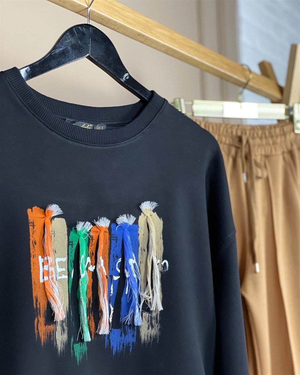 İkiiplik Kumaş Sweat (SİYAH)