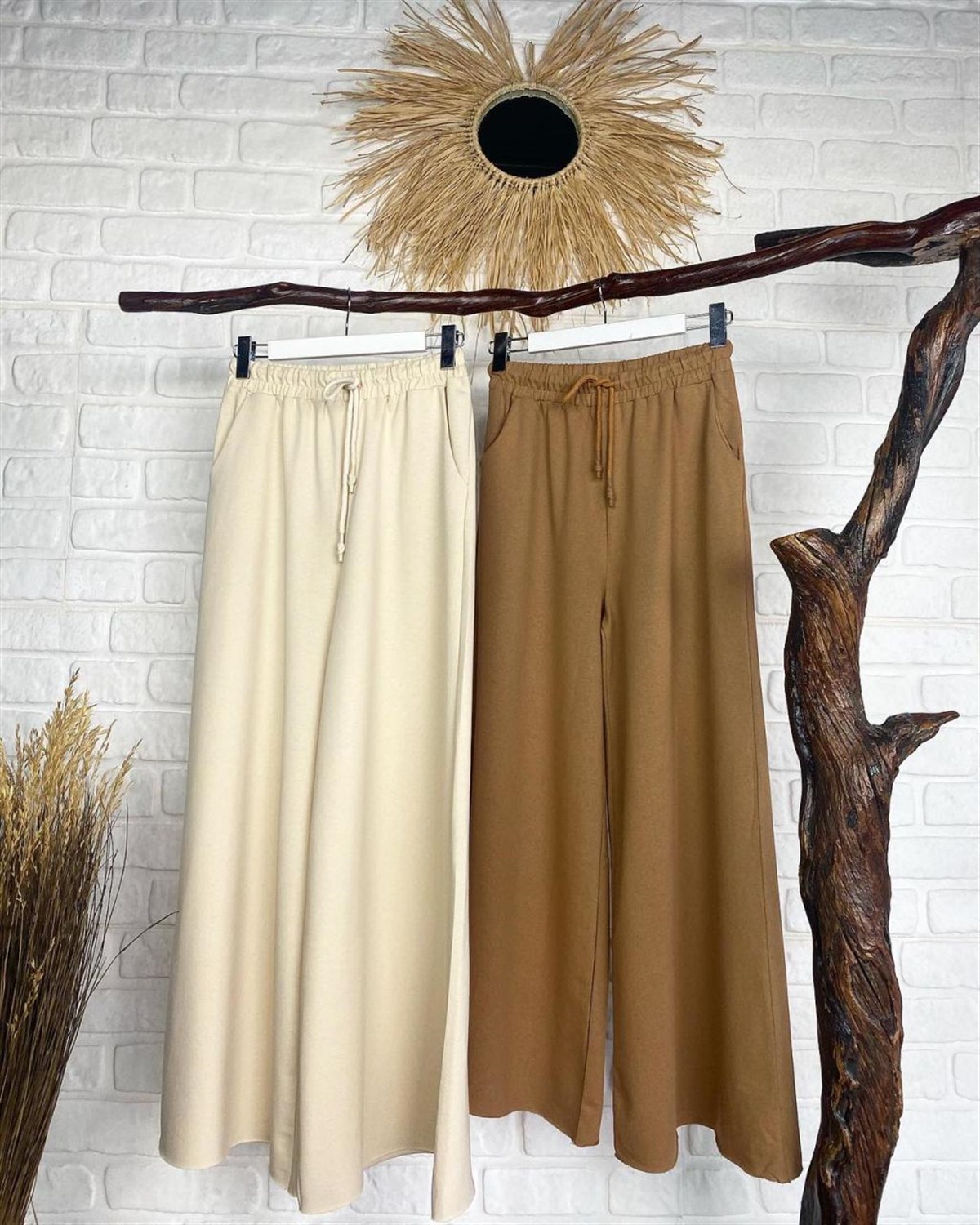 İkiiplik Sweat Kumaşında Pantolon (EKRU)