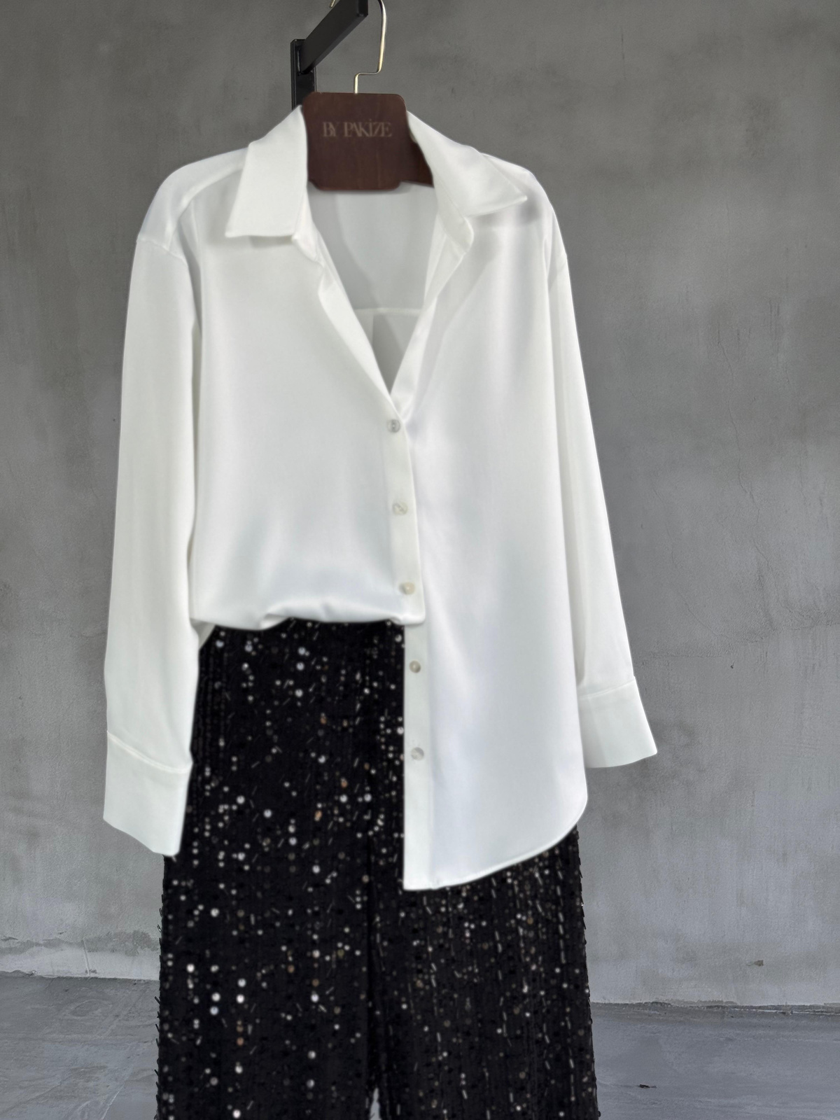 İri Pul Payetli Pantolon (Siyah)