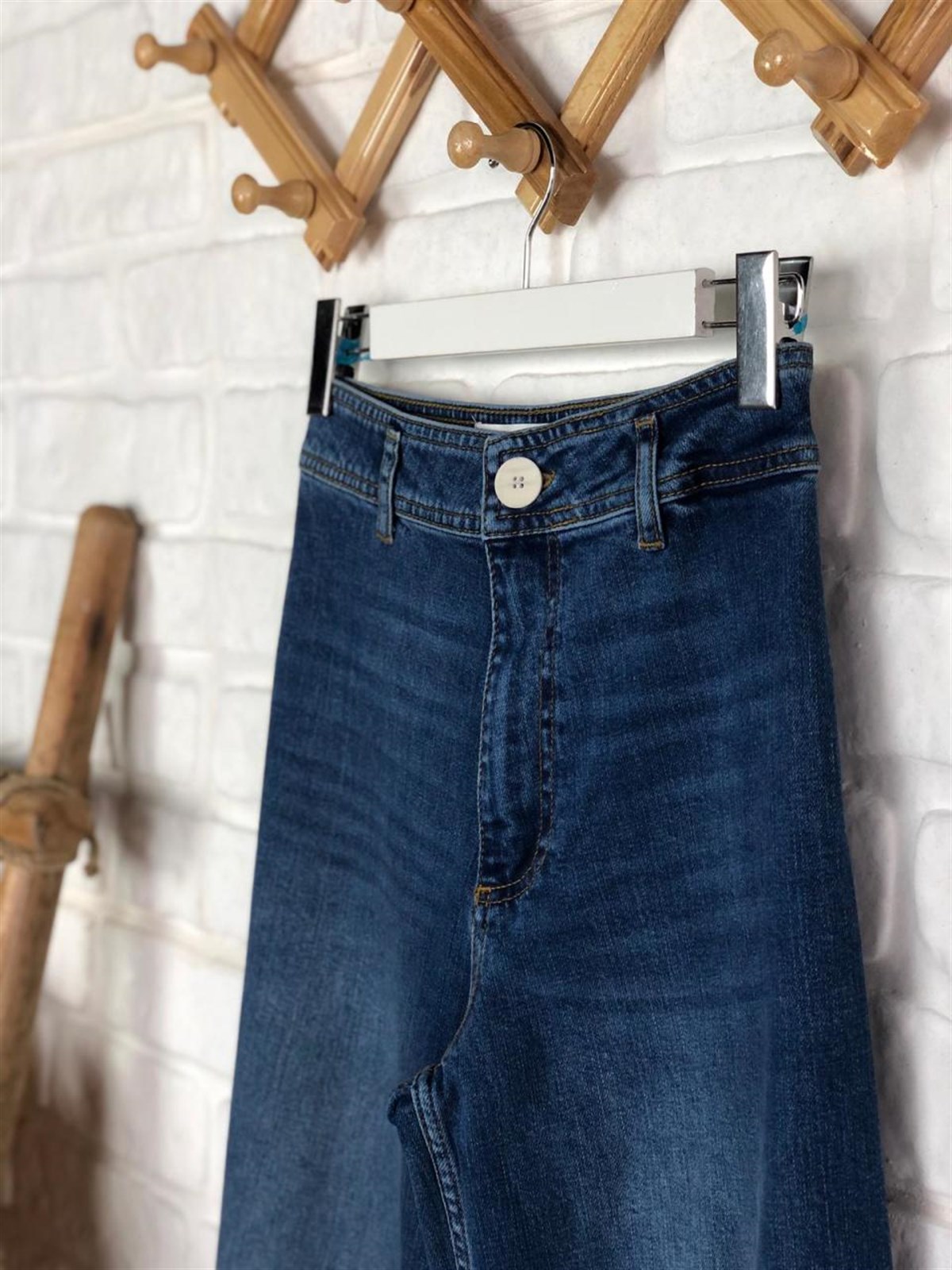 İspanyol Paça Yüksek Bel Jeans