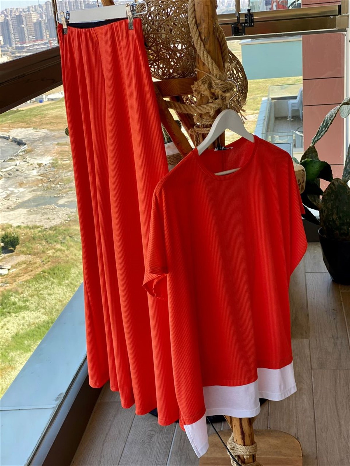 Kaşkorse Fitilli Kumaş Takım (Oranj)