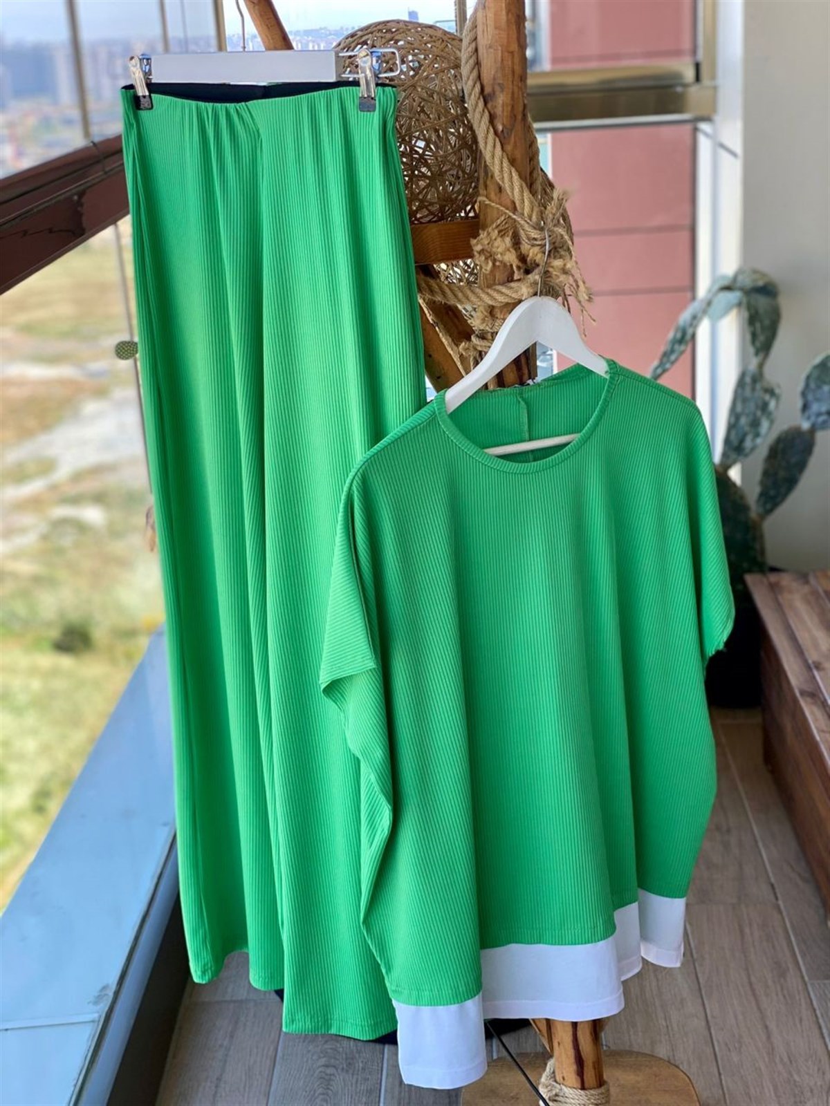 Kaşkorse Fitilli Kumaş Takım (Yeşil)