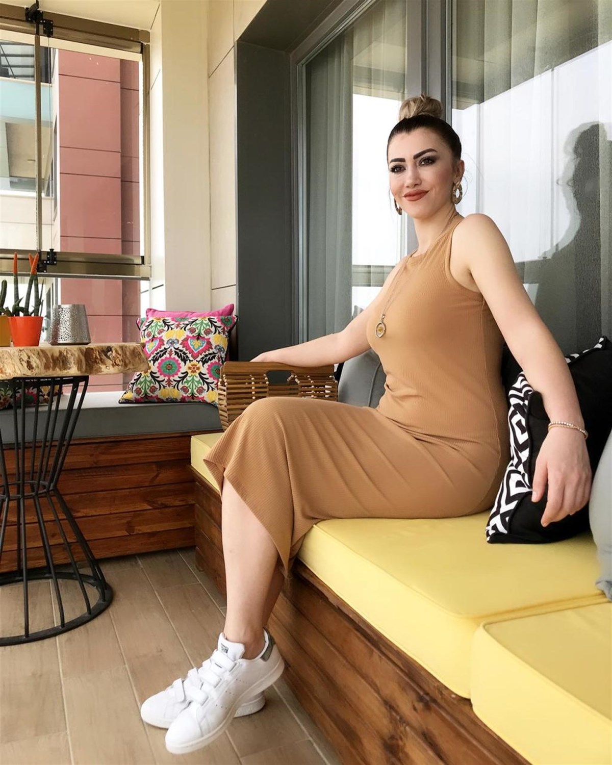 Kaşkorse Kumaş Midi Boy Elbise (KAHVE)