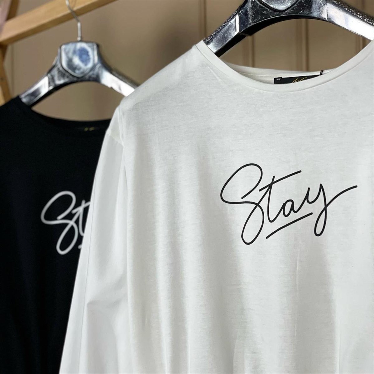 Kolları Coton Kumaş Beli Lastikli  Penye Bluz  (BEYAZ)