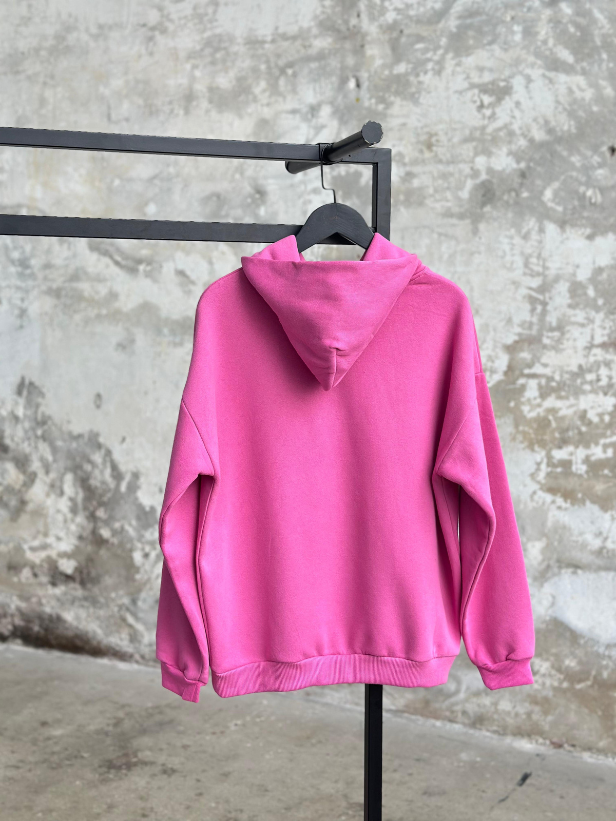 Kristal Taş İşçilikli Yazı Baskılı Sweat (Pembe)