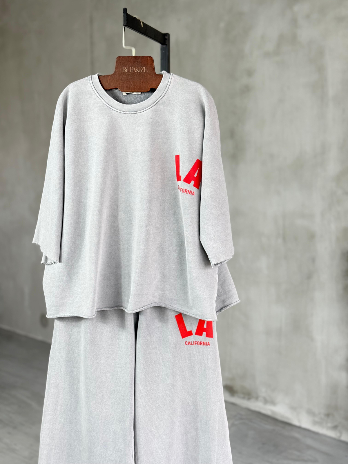 LA California Taş Yıkama Oversize Takım 