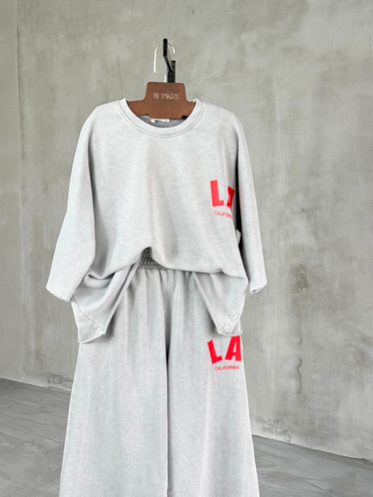 LA California Taş Yıkama Oversize Takım 